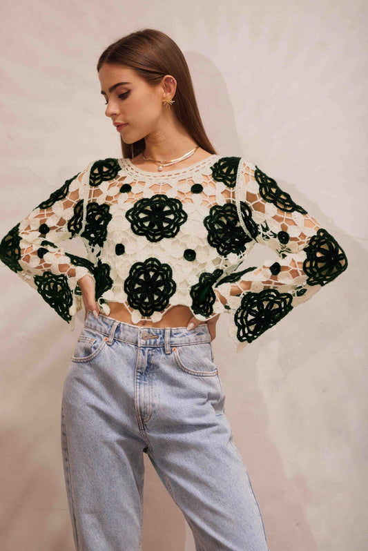 Caroline Crochet Pullover