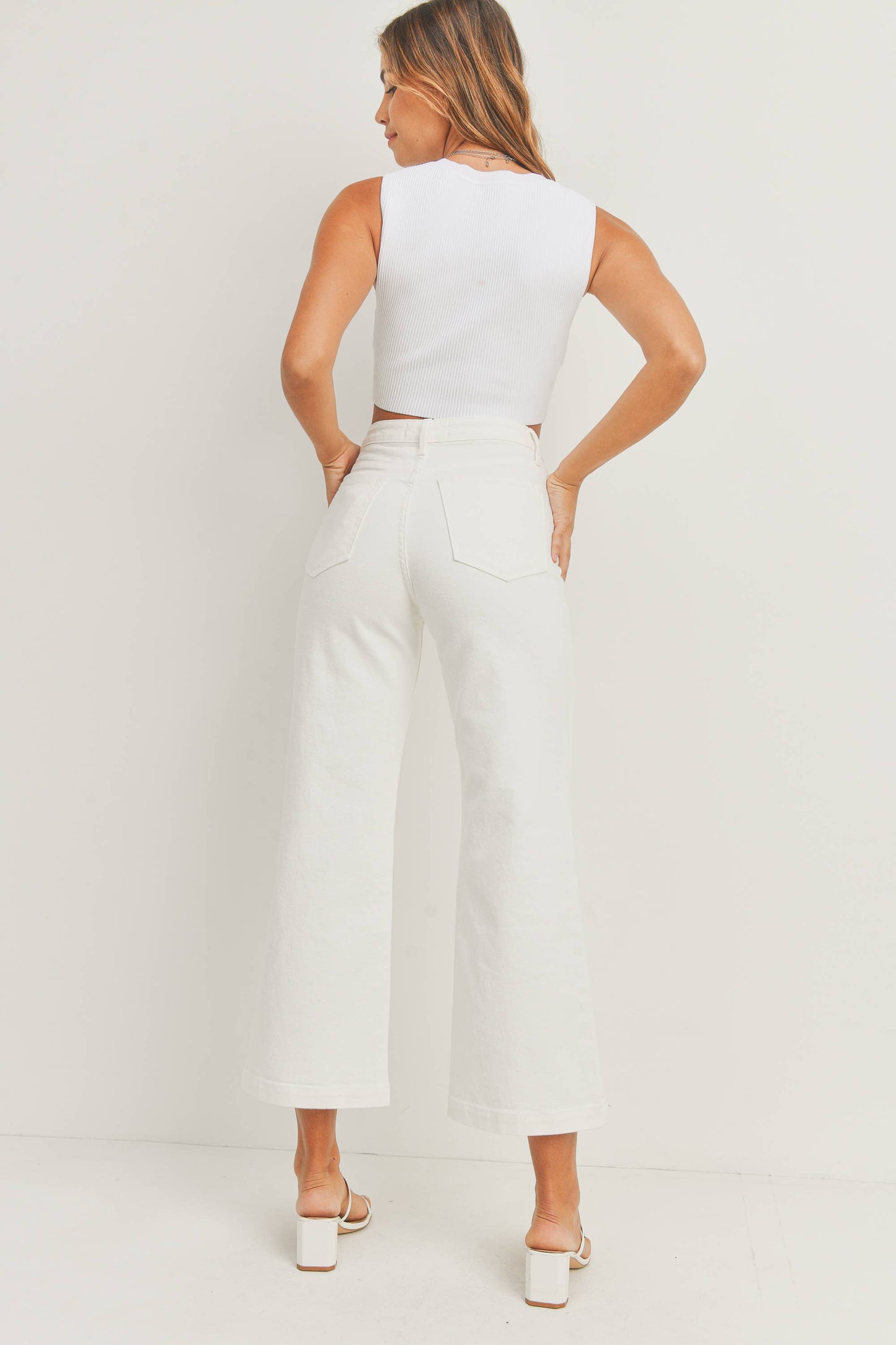 White Wide Leg Flare Jeans