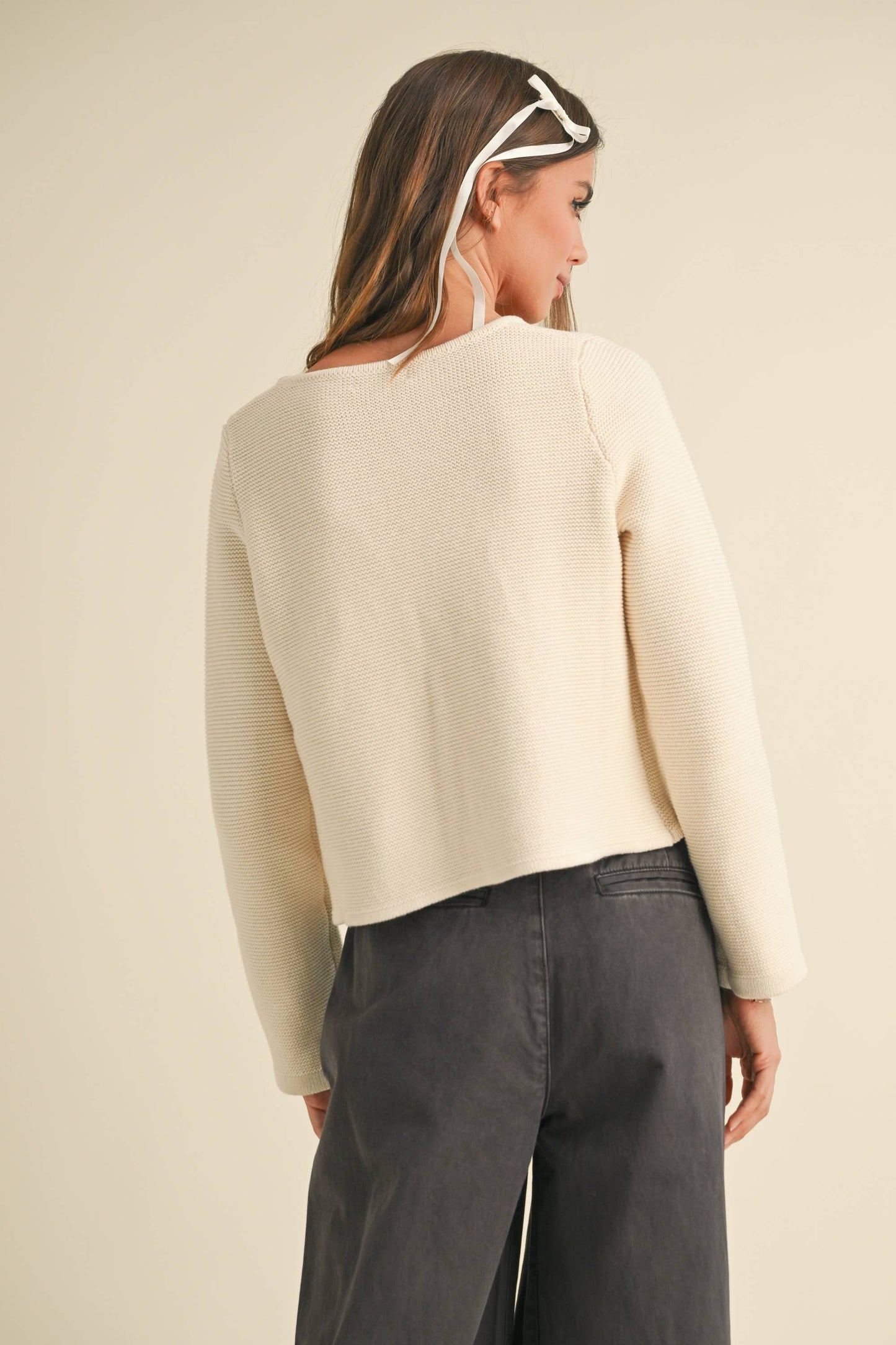Ivory Tie Front Cardigan