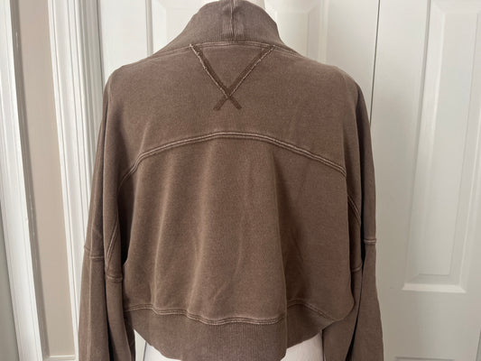 Brown Cropped Cardigan