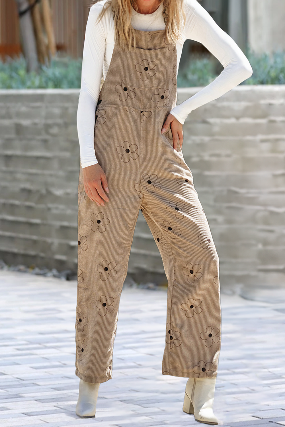 Flower Corduroy Overalls