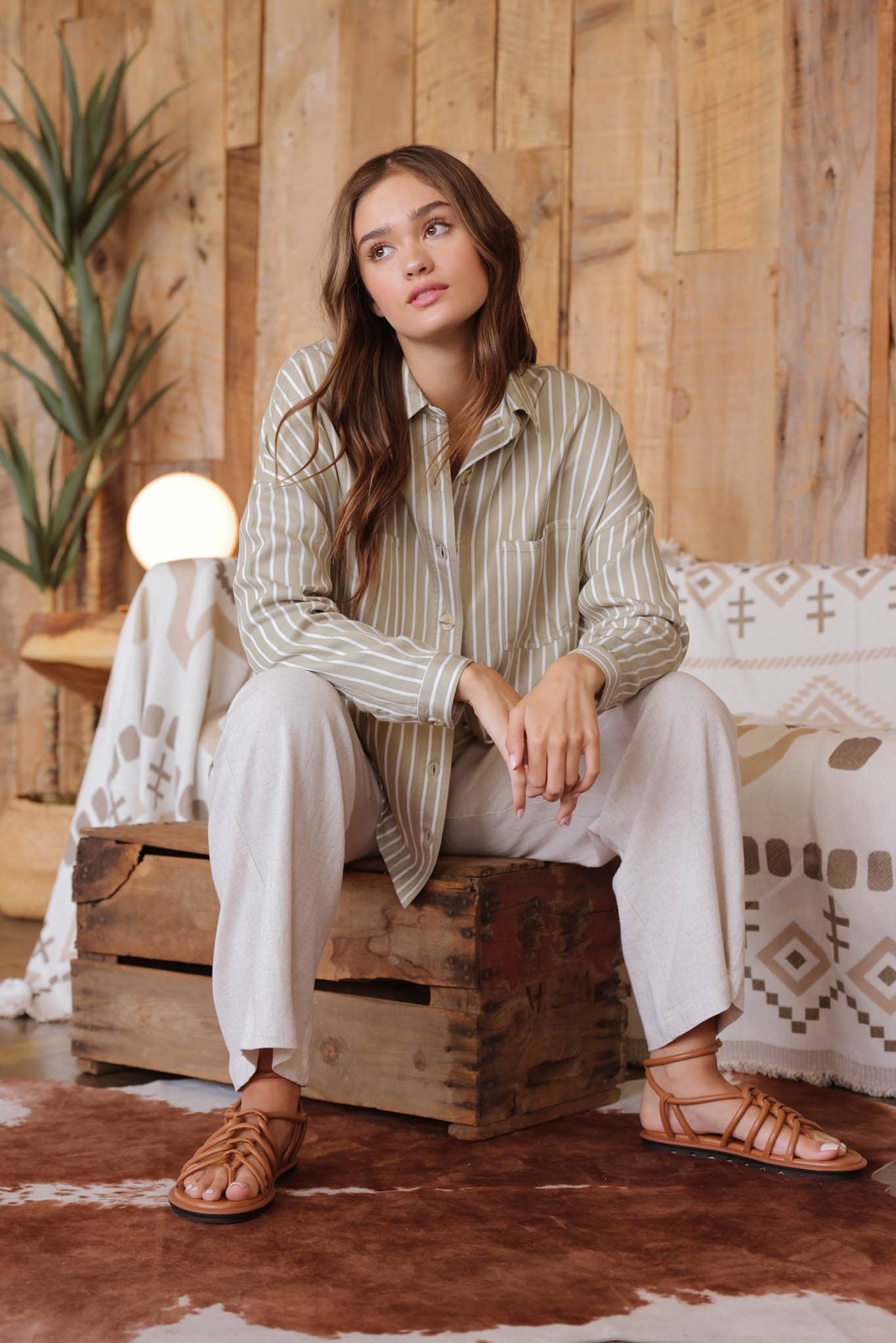 Striped Collared Button Down