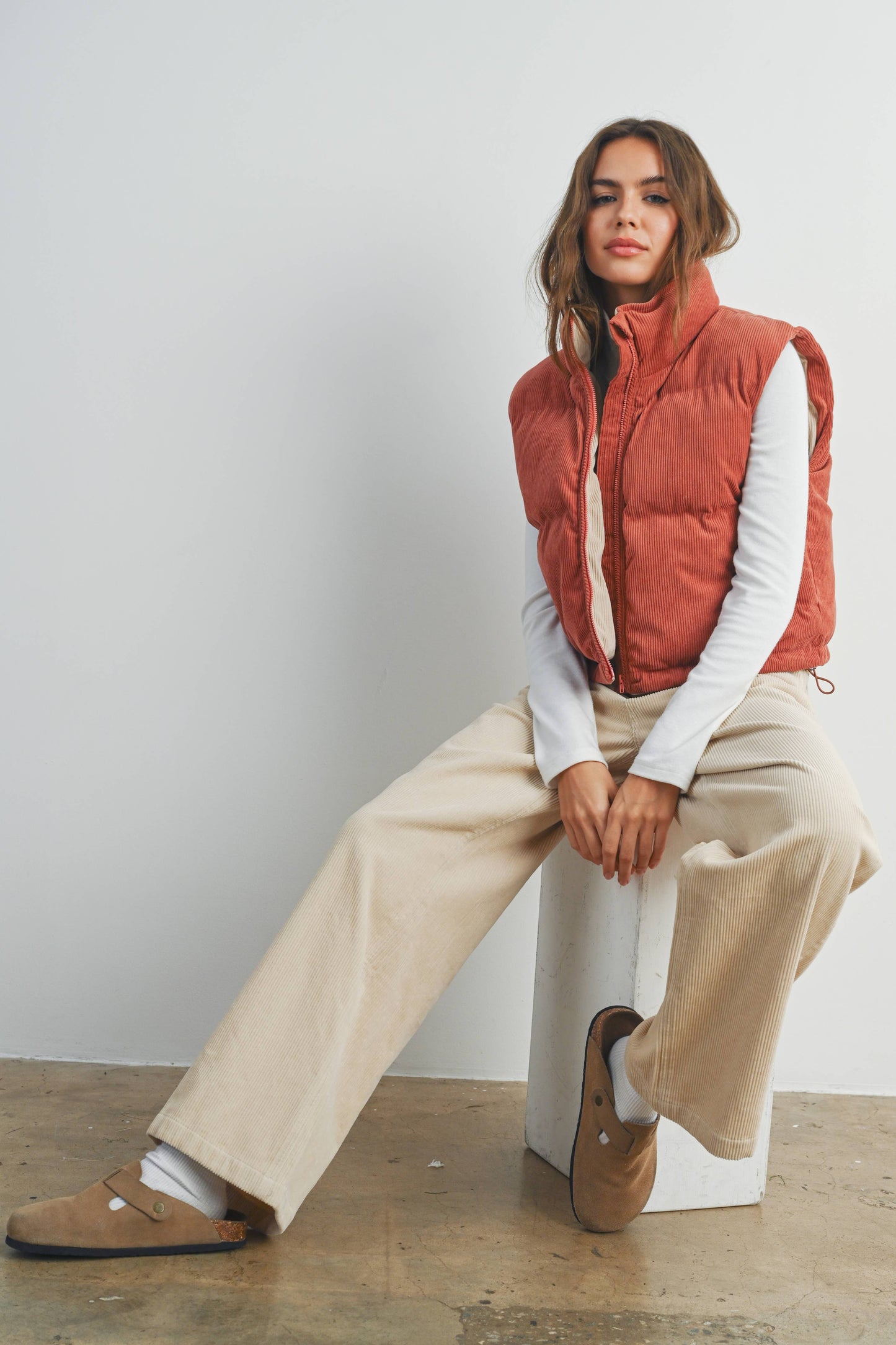 Corduroy Puffer Vest