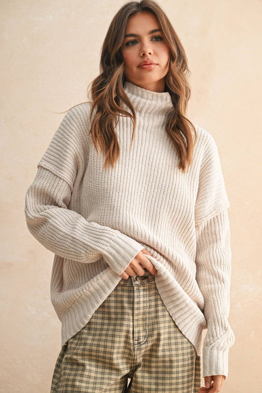 Chenille High Neck Sweater