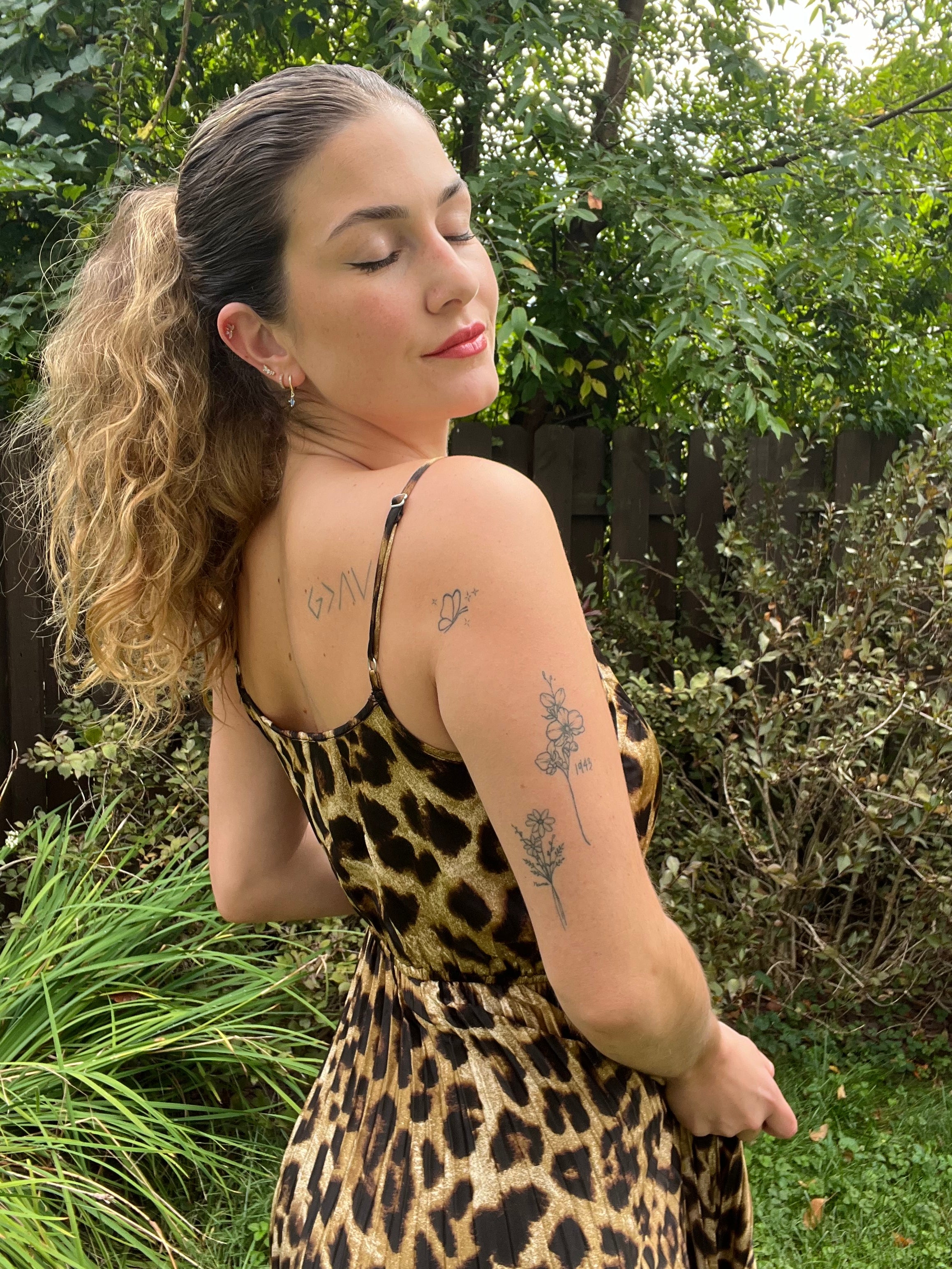leopard pleated dress The Kaia