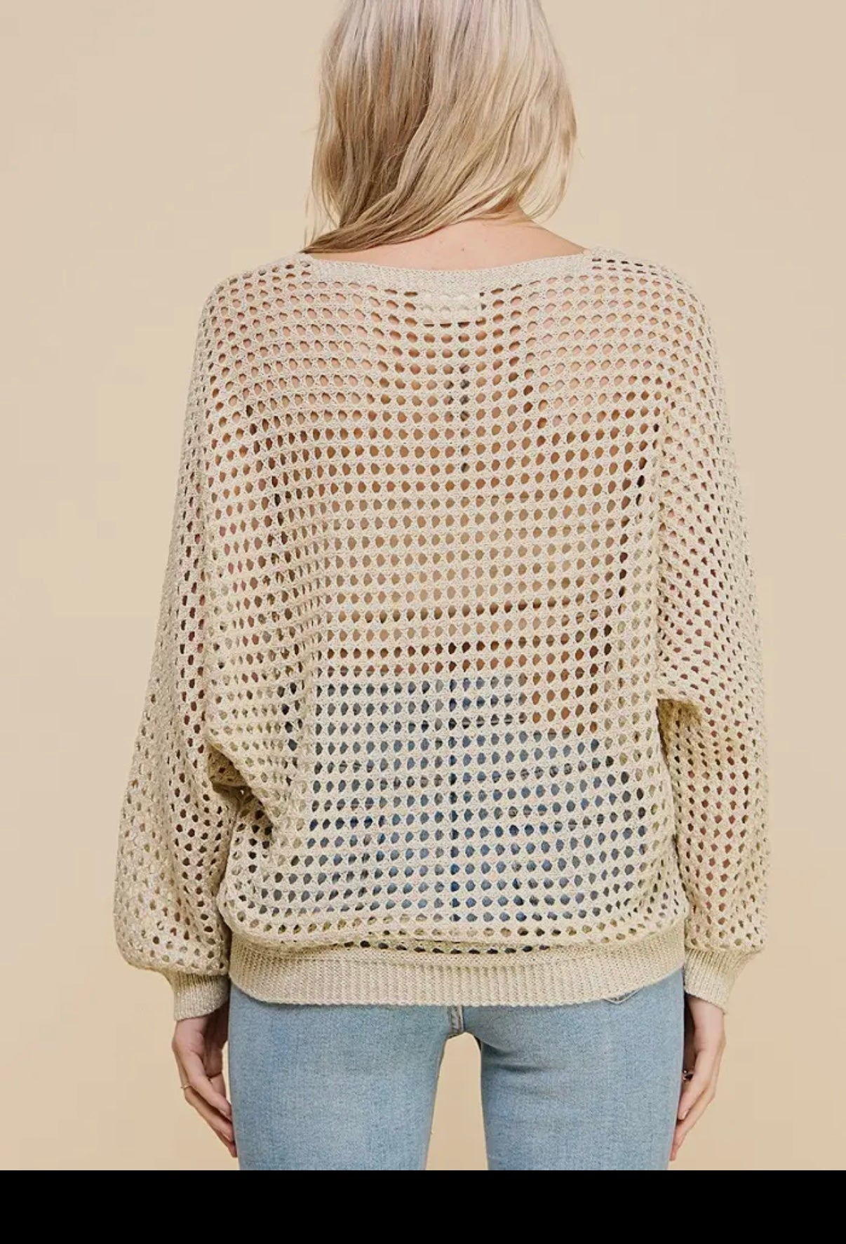Weave Foil Net Sweater