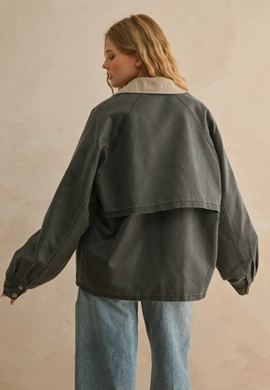 Corduroy Collar Utility Jacket