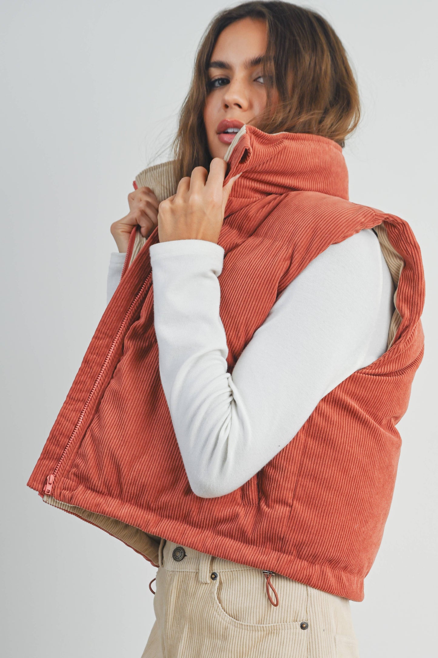 Corduroy Puffer Vest
