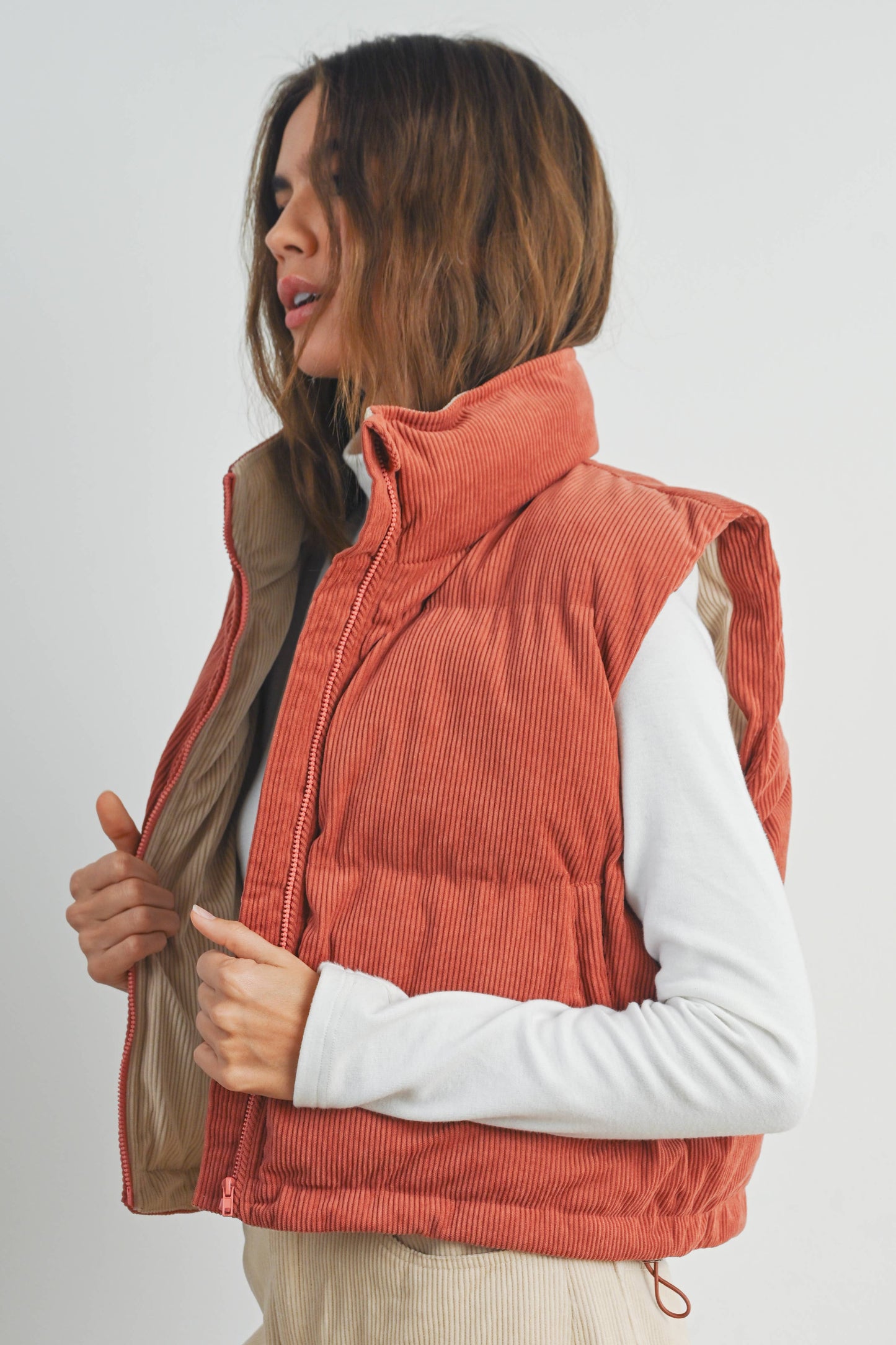 Corduroy Puffer Vest