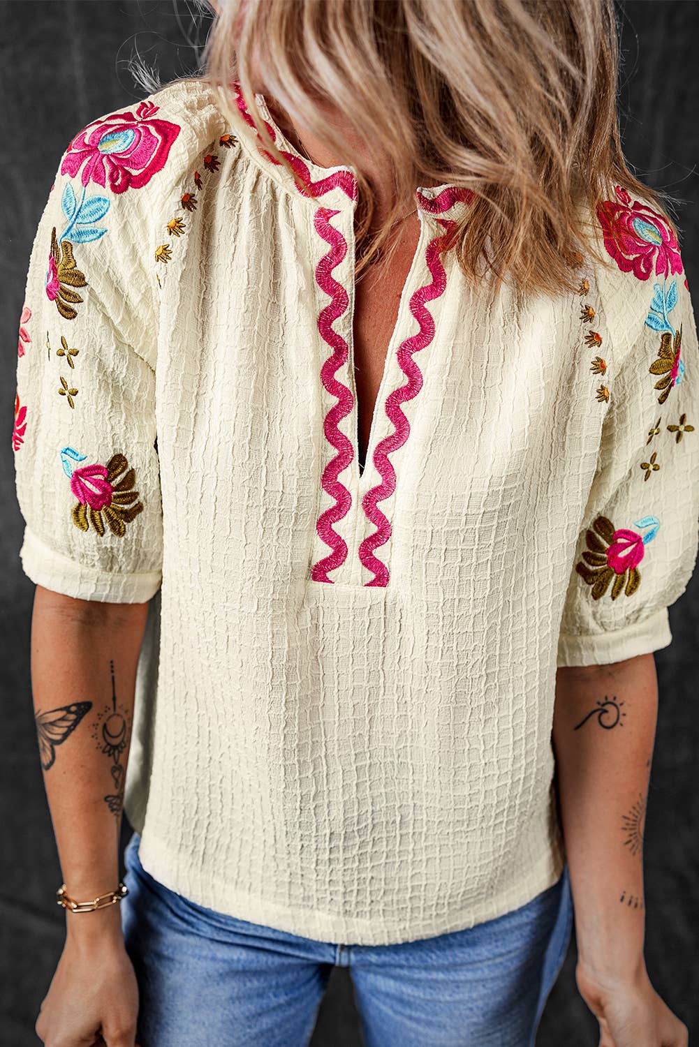 Floral Embroidered Blouse
