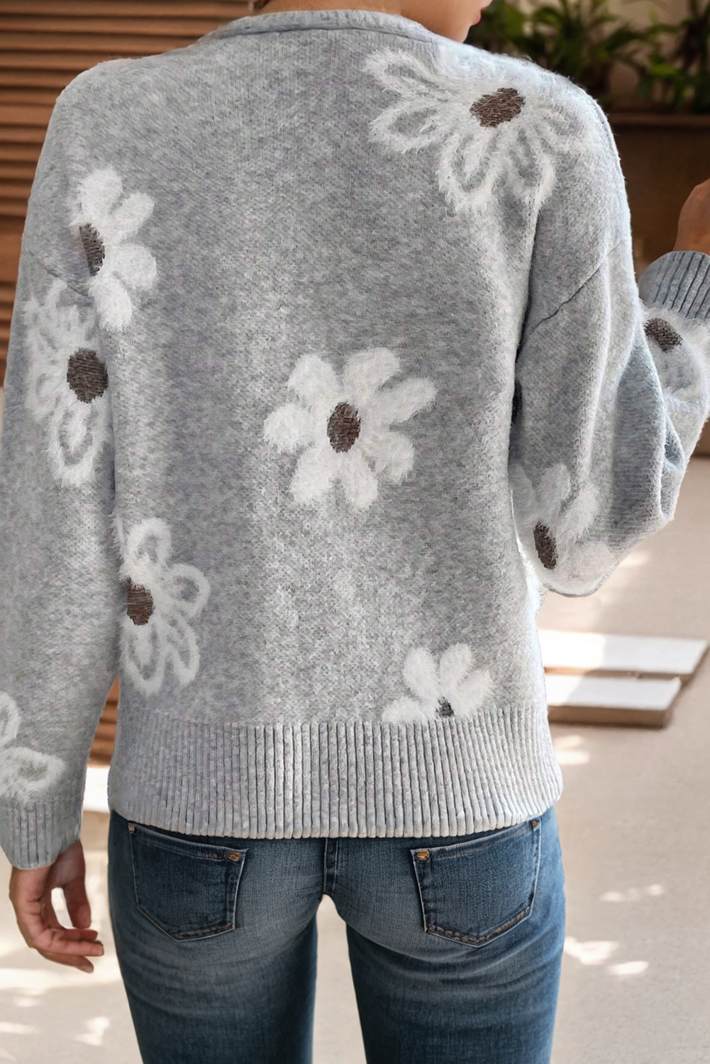 Knit Flower Cardigan