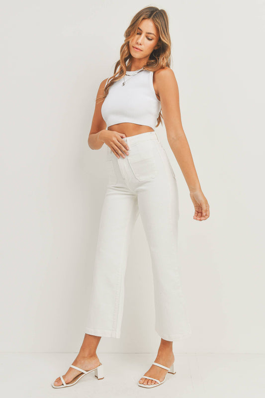 White Wide Leg Flare Jeans