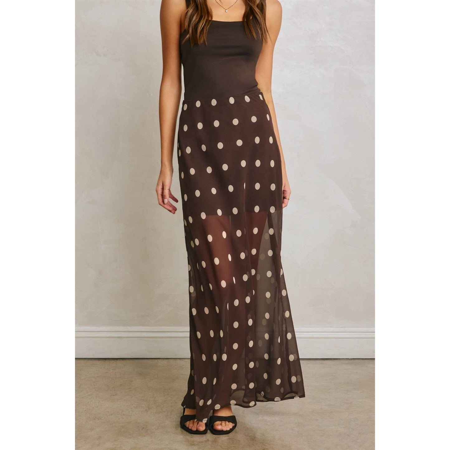 Polka Dot Maxi Skirt