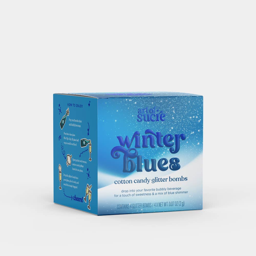 Winter Blues Cotton Candy Drink Glitter Bombs