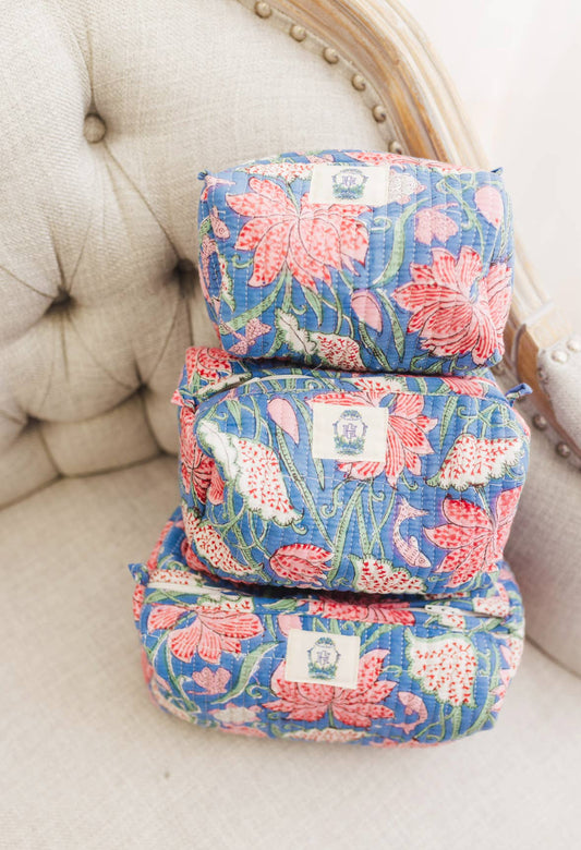 Seascape Quilted Cosmetic Bags