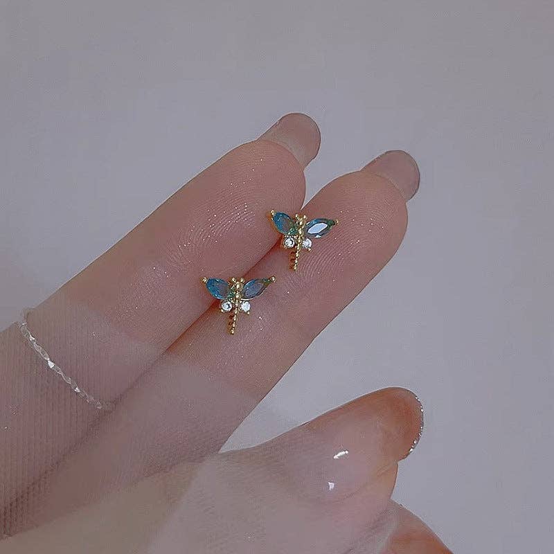 Dainty Dragonfly Stud Earrings