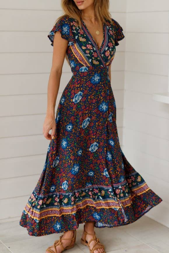 Floral print maxi dress