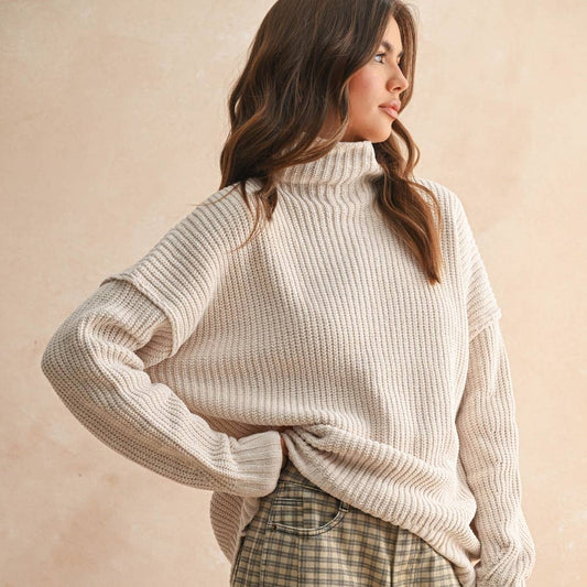 Chenille High Neck Sweater