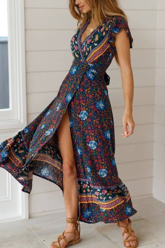 Floral print maxi dress