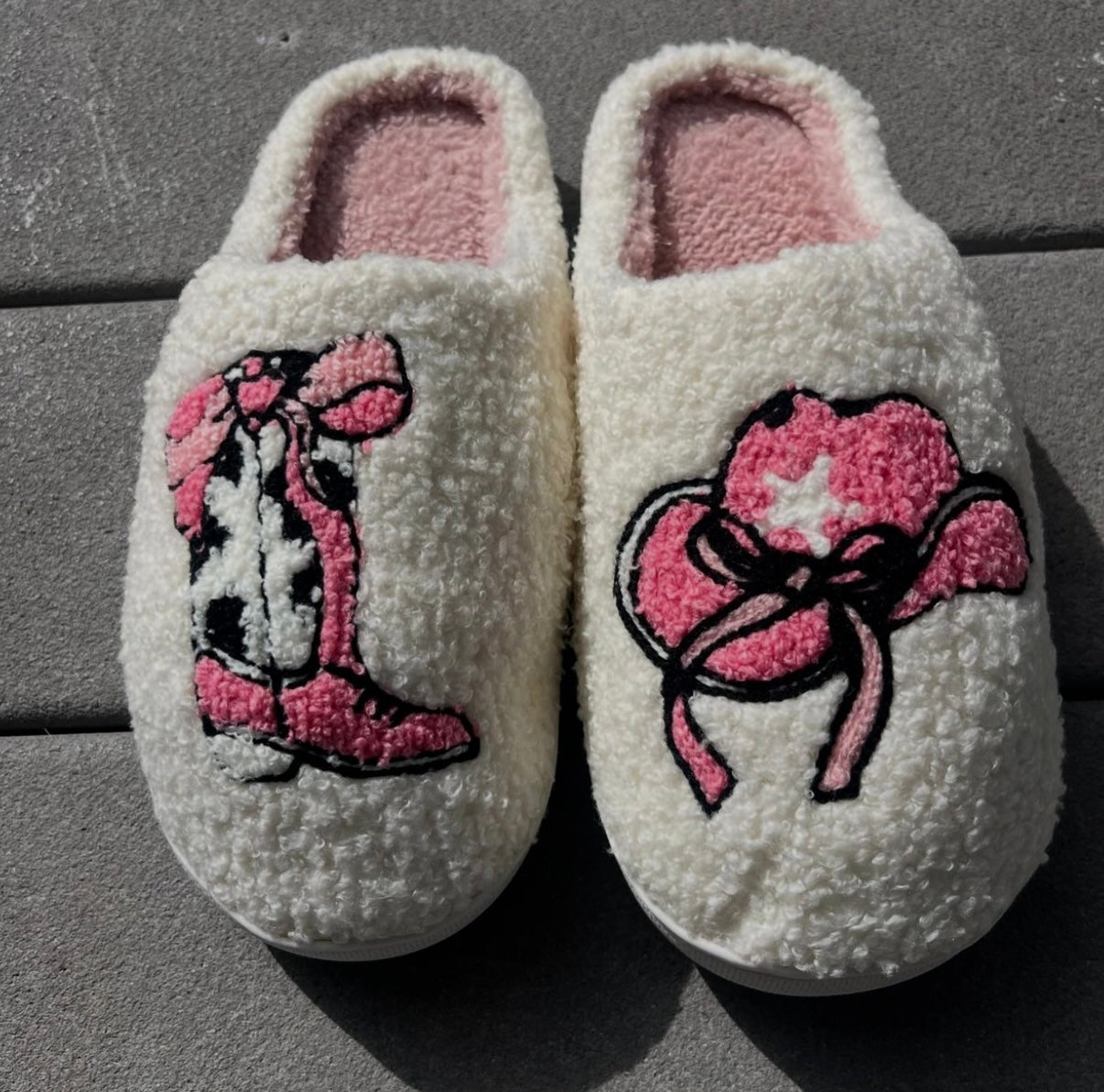 Fuzzy Cowgirl Slipper