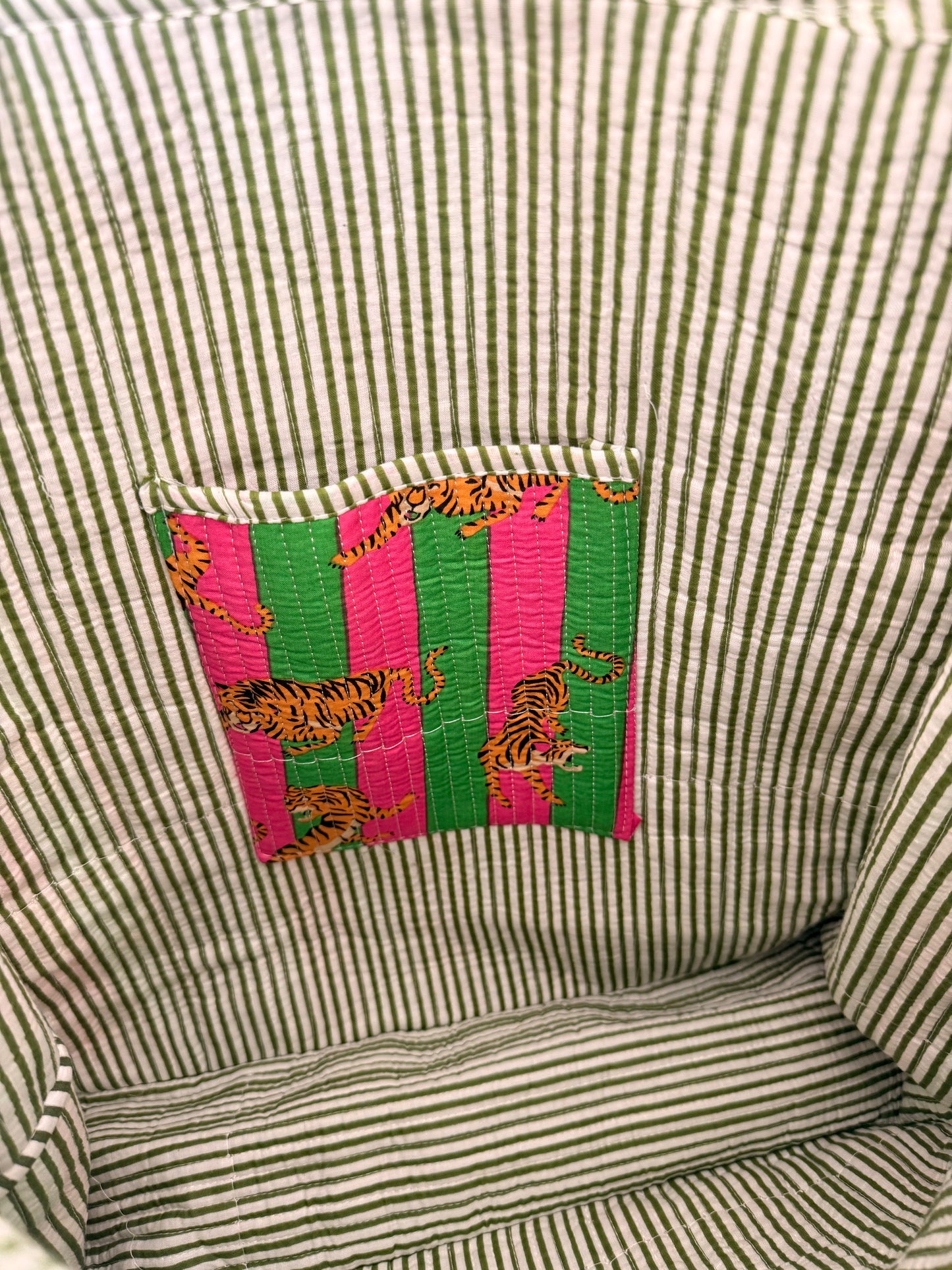 Melondrop Tiger Quilted Tote Bag