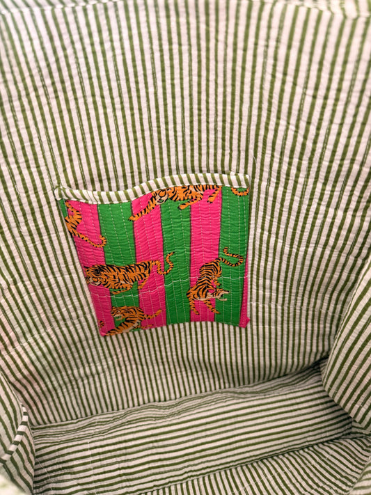 Melondrop Tiger Quilted Tote Bag
