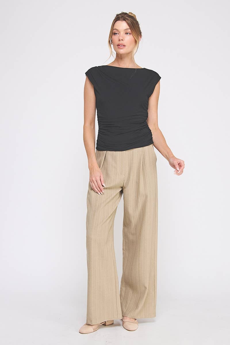 Sleeveless Scrunch Top (Black)