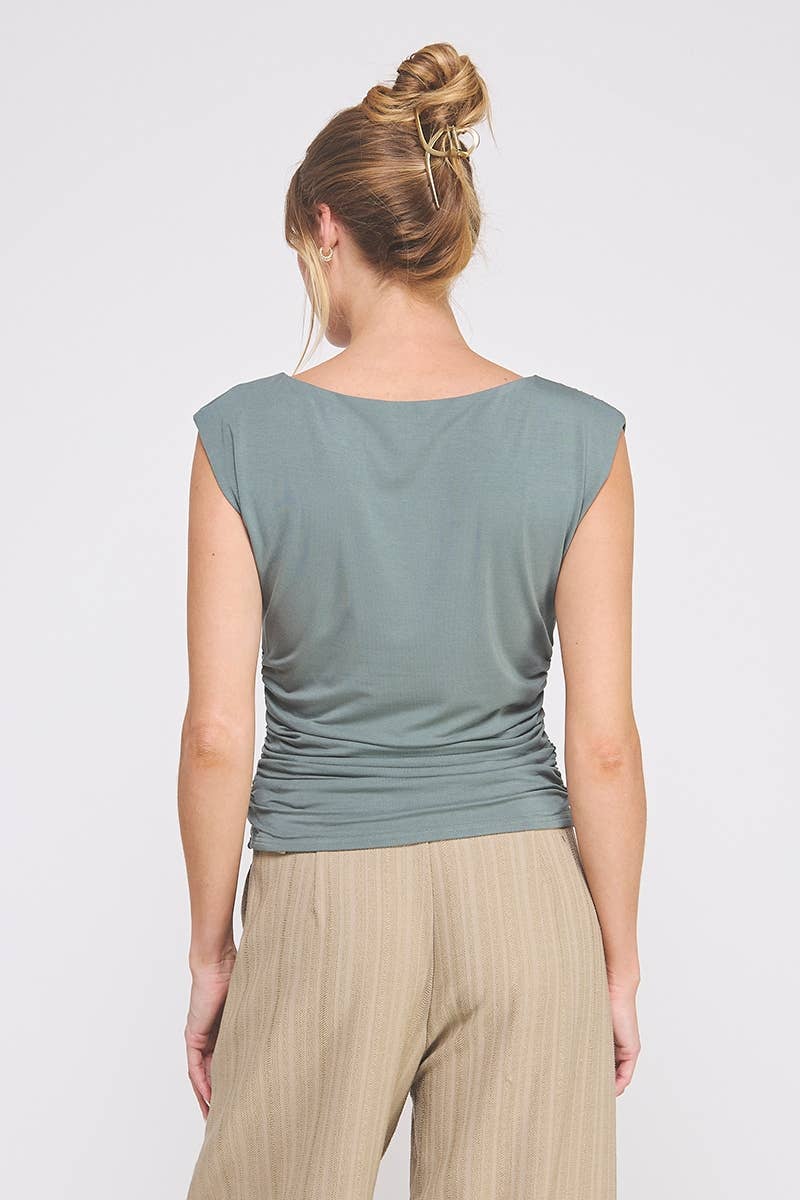 Sleeveless Scrunch Top (Hunter Green)