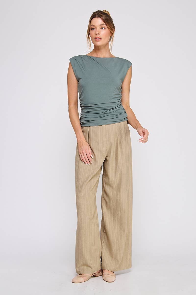 Sleeveless Scrunch Top (Hunter Green)