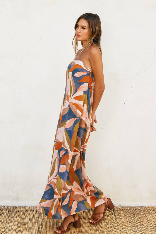 Strapless Endless Vacation Maxi Dress with Tie Back