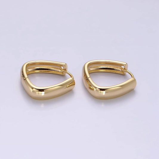 Minimalist Band Triangle Huggie Earring