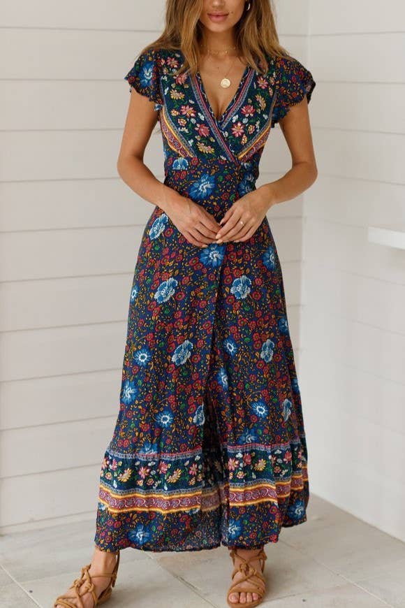 Floral print maxi dress