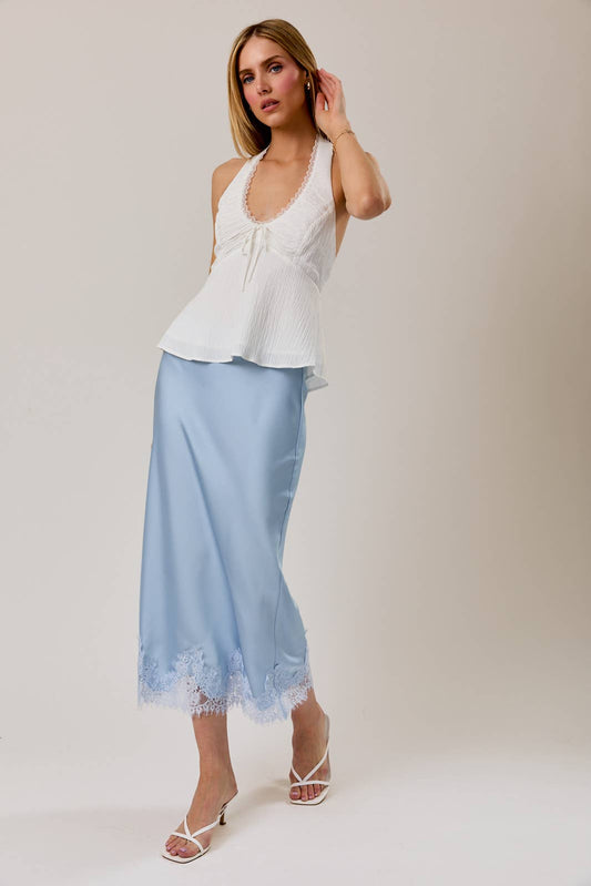 Powder Blue Midi Skirt